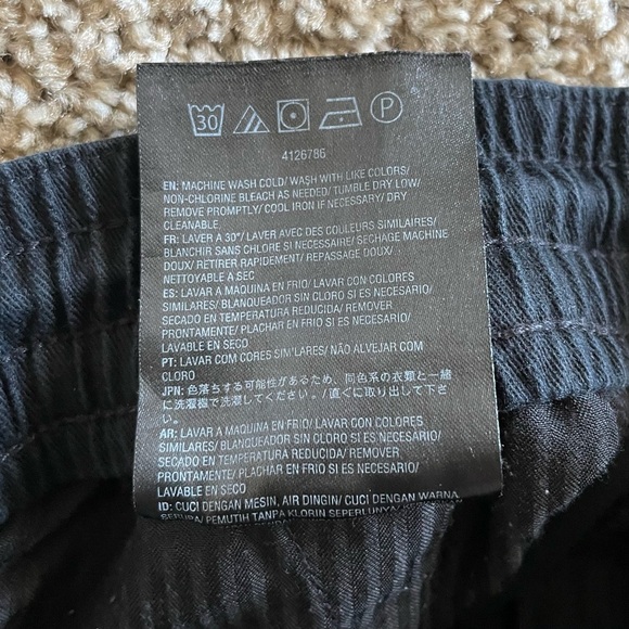 Volcom Frickin Elastic Waist Shorts Mens S Black Chino Drawstring Pockets Skater - Picture 12 of 12